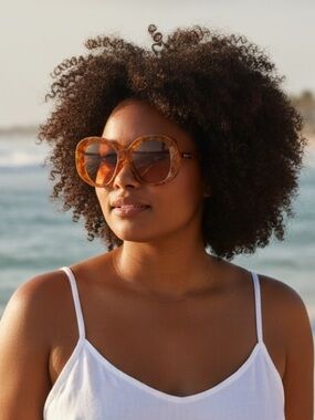 Max Mara EDNA MM0087 Havana Oversized Sunglasses Italy w/ Case NEW with Tags